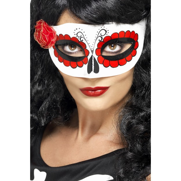 Mexican Day Of The Dead Eye Mask Senorita Sugar Skull Costume Accessory
