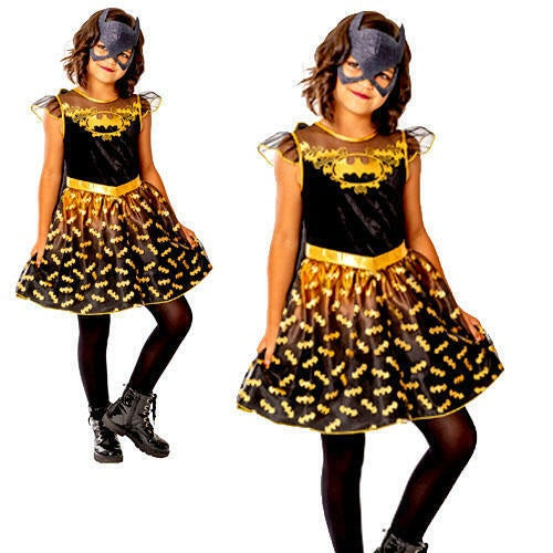 Batgirl Dress Deluxe Childs Costume Kids Superhero Comic Book Fancy Dress