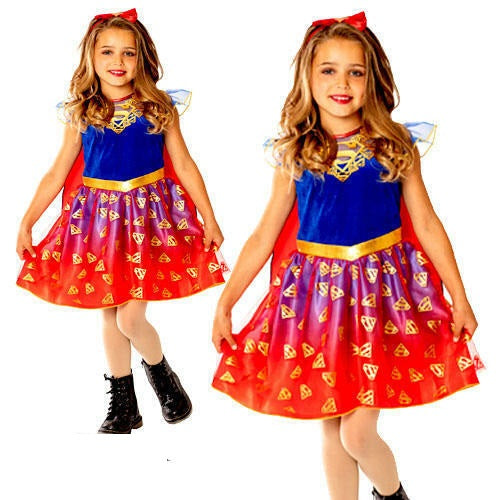 Supergirl Deluxe Costume Kids DC Comics Book Day Superhero Fancy Dress
