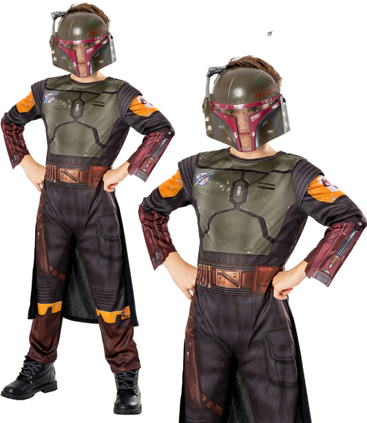 Boba Fett Star Wars Boys Superhero Movie Book Day Fancy Dress Costume + Mask