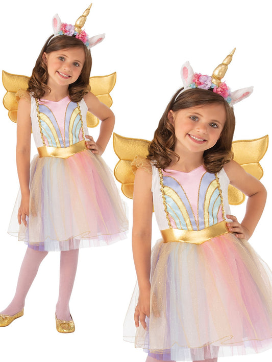 Sparkling Unicorn Costume Kids Fairytale Book Day Fancy Dress Outfit Girls