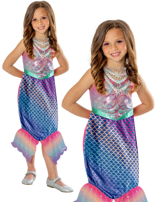Barbie Mermaid Costume Colour Changing Girls Licensed Fancy Dress Kids