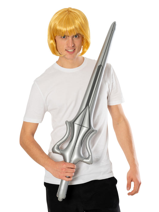 Adults Wig and Sword He-Man Licensed Fancy Dress Accessory Kit Superhero