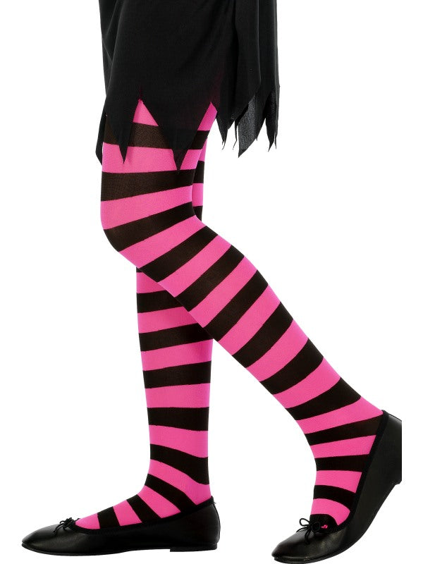 Girls Stripe Tights 6-12 Years