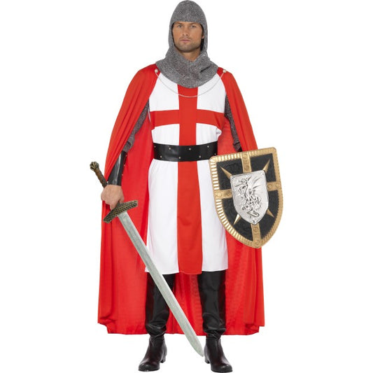Adults St George Hero Costume Mens Knight Fancy Dress Medieval Stag Party Med