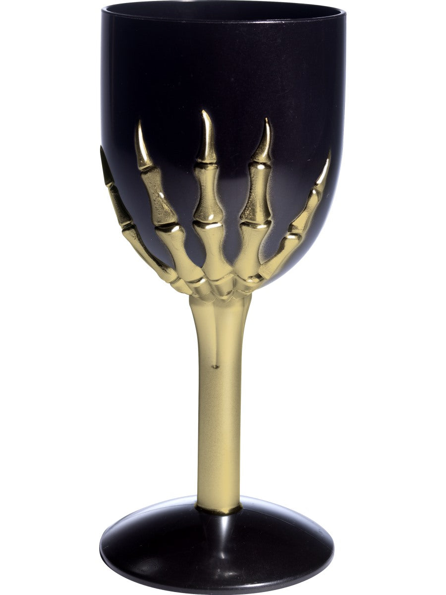 Black Wine Glass Halloween Fancy Dress Party Accessory Skeleton Wine Glass