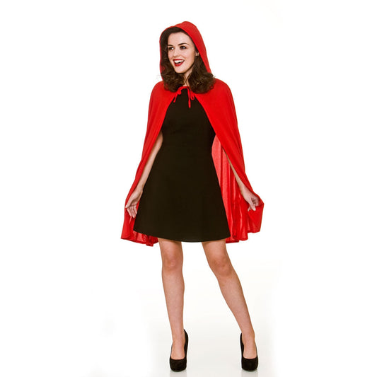 Short Red Cape with Hood