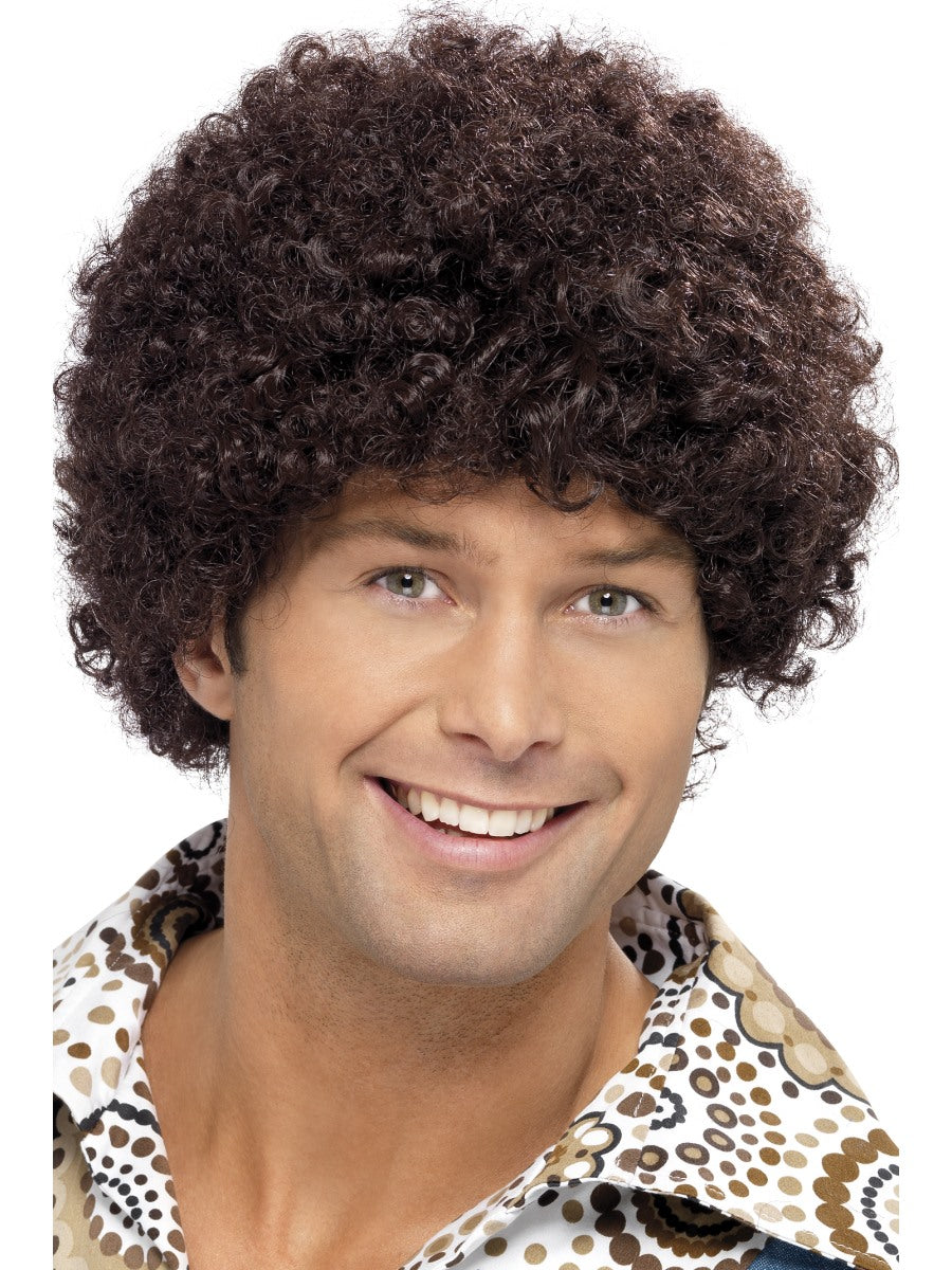 70s DUDE BROWN AFRO WIG 