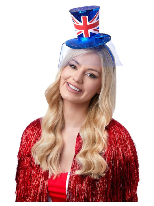 Union Jack Mini Sequin Top Hat