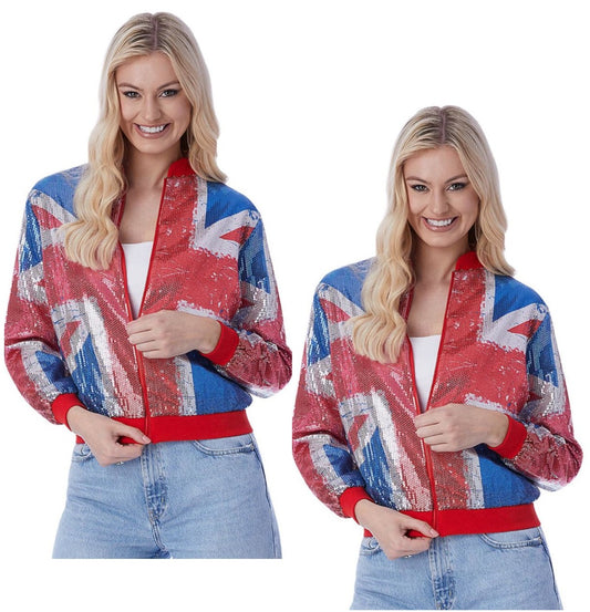 Union Jacket Sequin Bomber Jacket