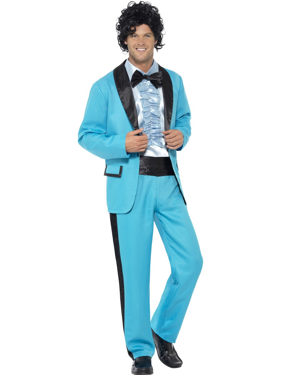 Mens 50s 80s Prom King Costume Wedding Singer Tuxedo Fancy Dress Outfit M-XL