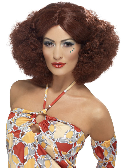 Auburn 1970's Disco Afro Wig Adult Womens Fancy Dress Costume Accessory