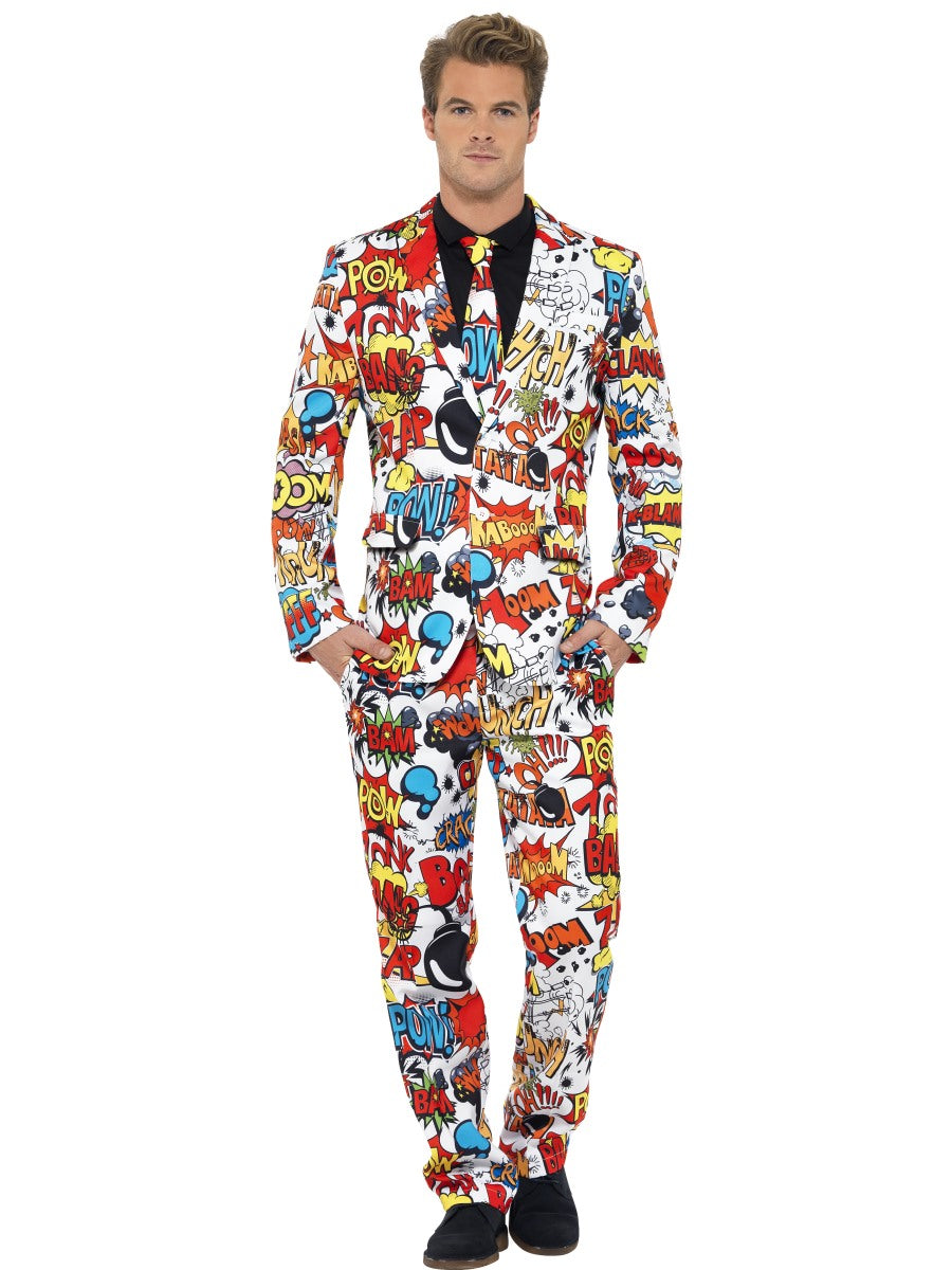 Comic Book Strip Stand Out Suit Mens Adult Fancy Dress Funny Festival Outfit