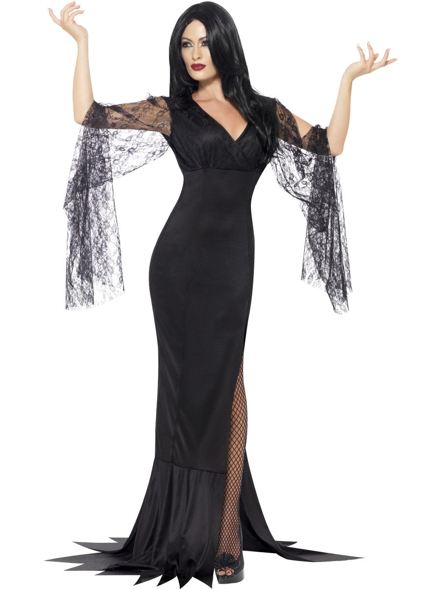 Ladies Costume Grim Reaper Black Dress Immortal Soul Fancy Dress Halloween