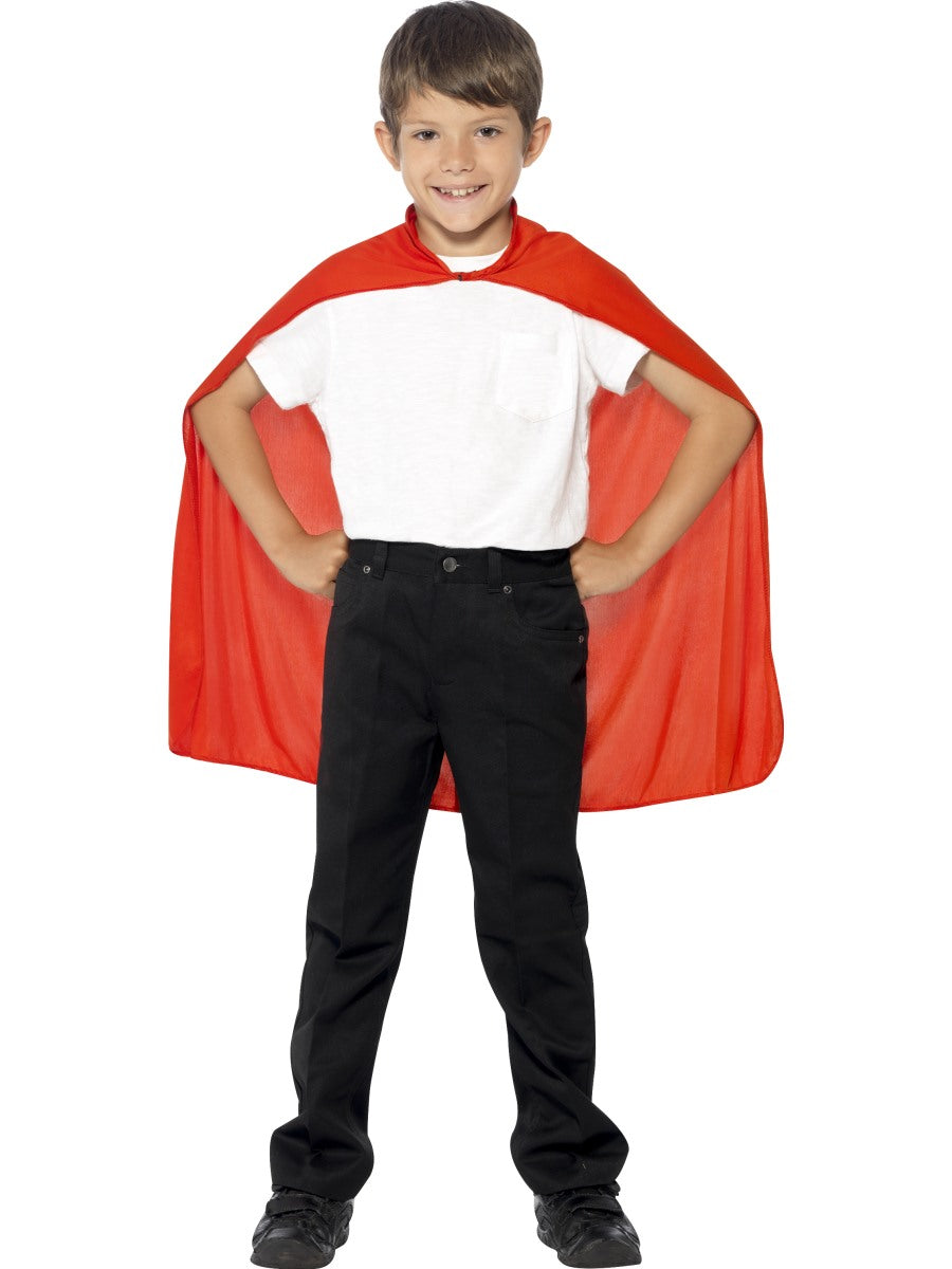 Red Childrens Cape Superhero Fancy Dress Kids Accessory One Size