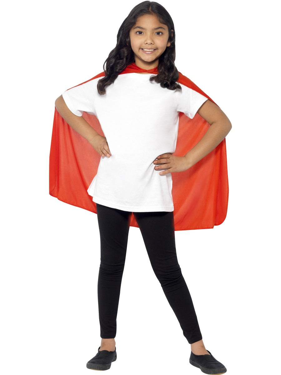 Red Childrens Cape Superhero Fancy Dress Kids Accessory One Size