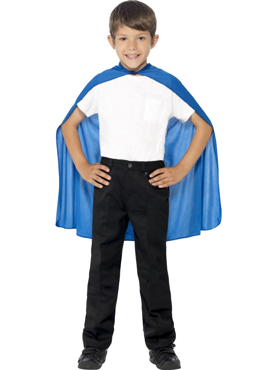 Blue Childrens Cape Superhero Fancy Dress Kids Accessory One Size