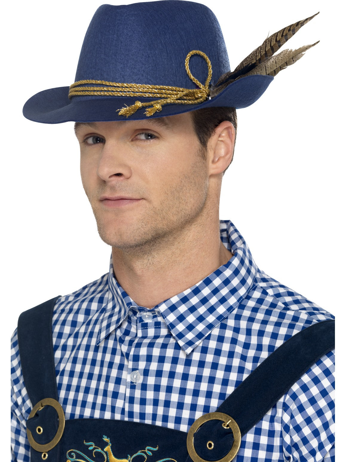 German Oktoberfest Hat Blue Bavarian Beer Man Fancy Dress Accessory
