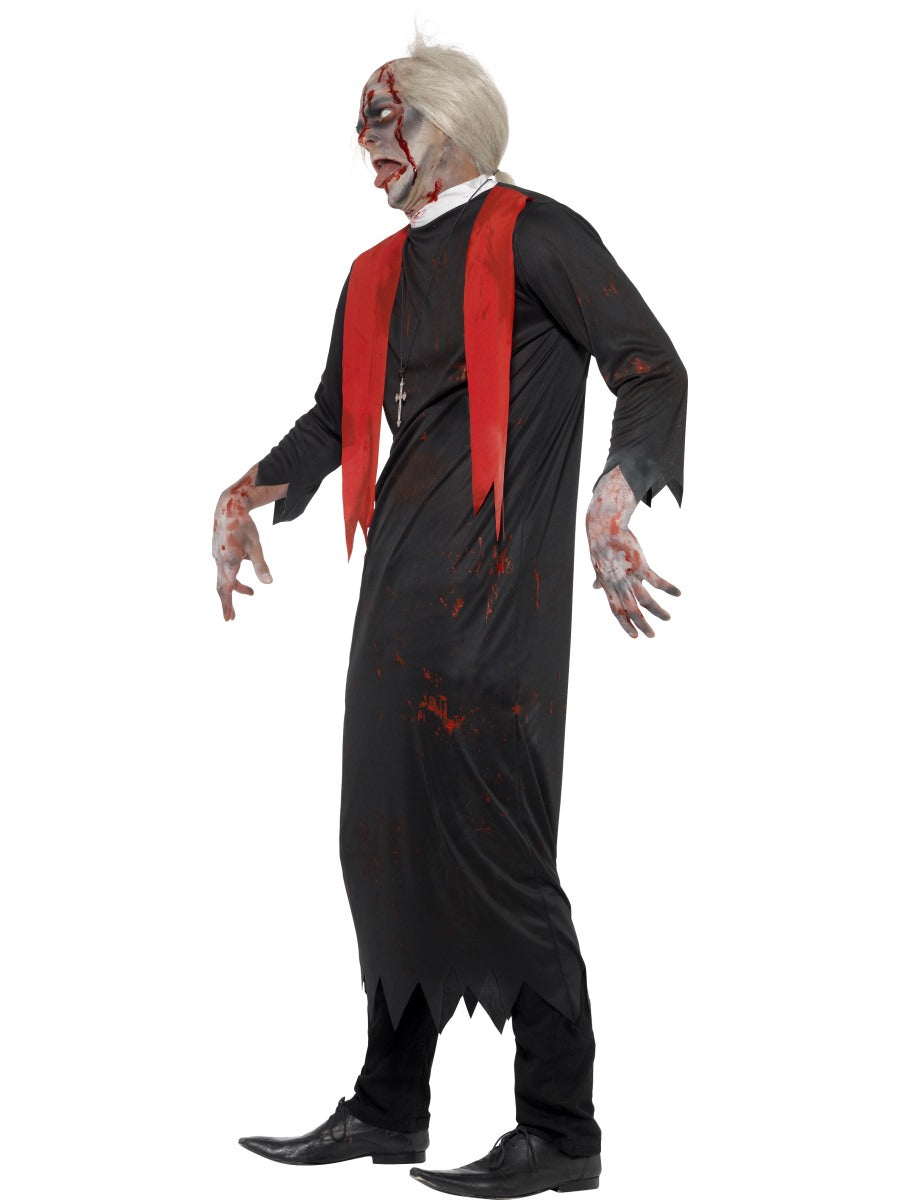 Zombie High Priest Costume Mens Minister Halloween Fancy Dress M-XL New