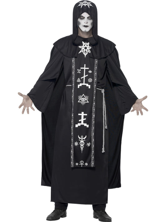 Black Magic Halloween Fancy Dress Dark Arts Voodoo Costume Men Medium