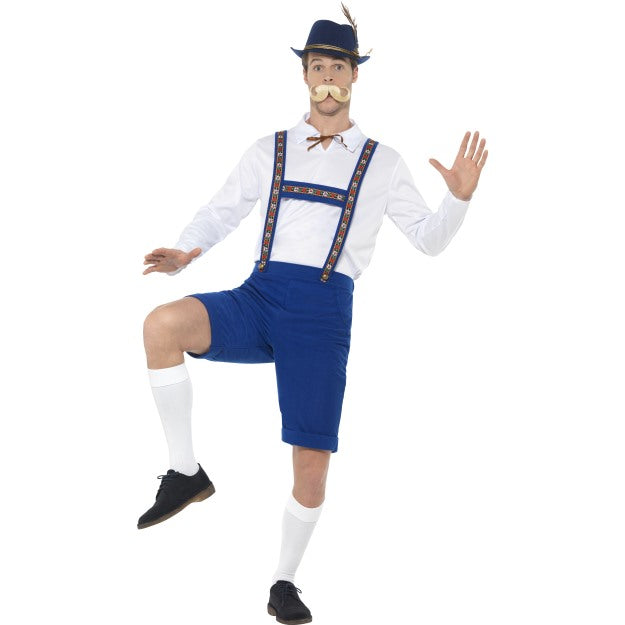 Mens Lederhosen German Beer Festival Fancy Dress Costume Oktoberfest Man