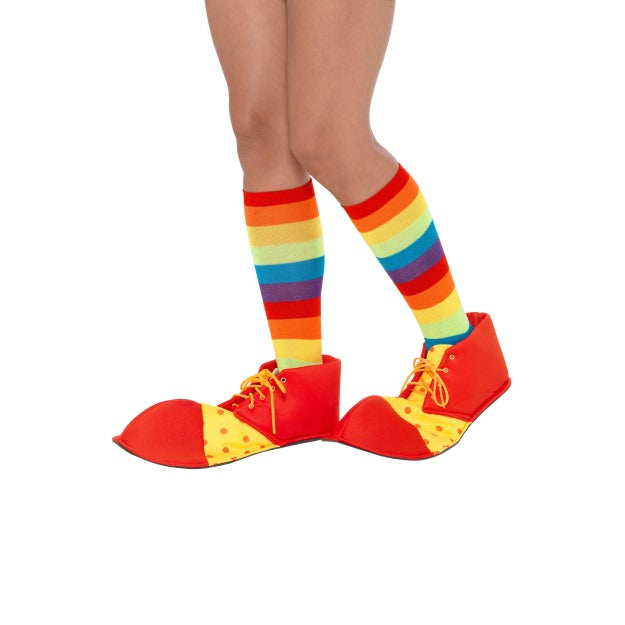 Circus Clown Spotty Shoe Covers Clowns Fancy Dress Accessory Mens Ladies