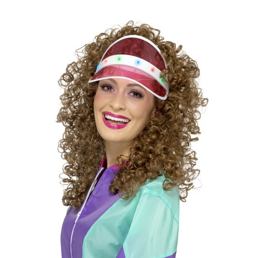 Sun Visor LED Flasing Lights Pub Golf Adults Fancy Dress Accessory