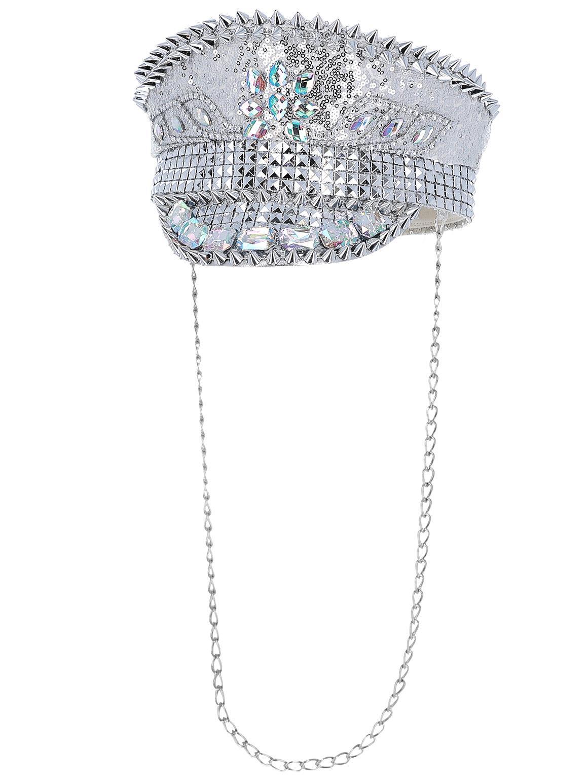 Fever Deluxe Sequin Studded Captains Hat