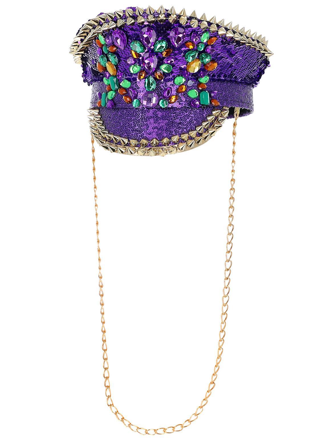 Fever Deluxe Sequin Studded Captains Hat