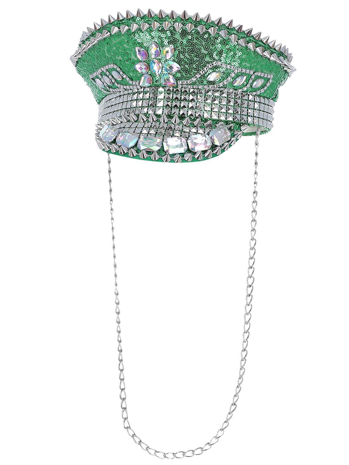 Fever Deluxe Sequin Studded Captains Hat