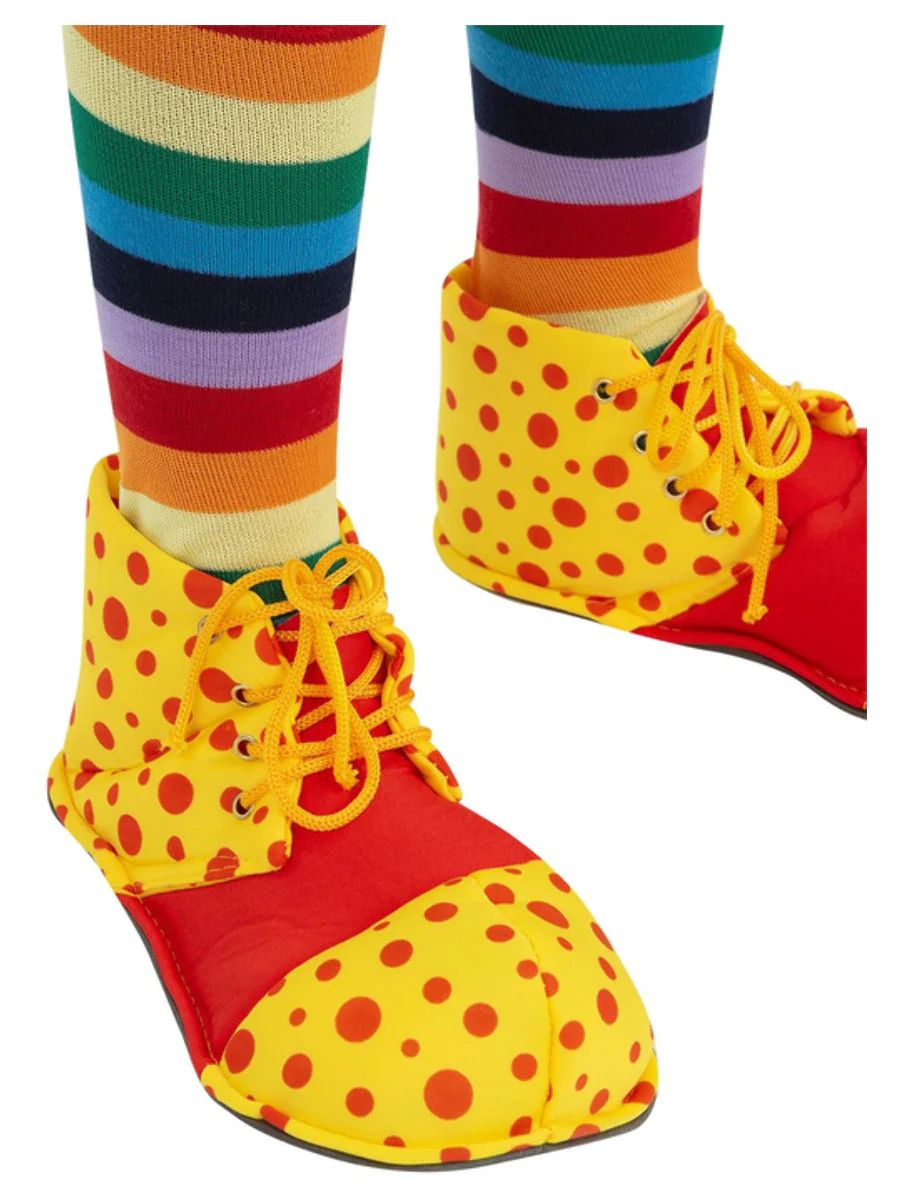 Kids Clown Shoe Covers Red Nose Day Boys Girls Clowns Fancy Dress Circus