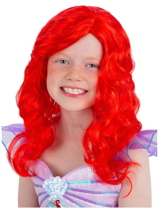 Mermaid Wig Girls Red Curly Wavy Fairytale Wig Fancy Dress Ariel Story Book
