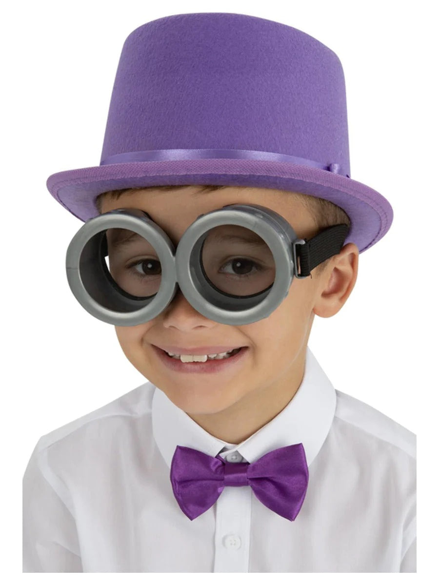 Kids Grey Goggles Clear Lense Chocolate Factory Book Day Fancy Dress