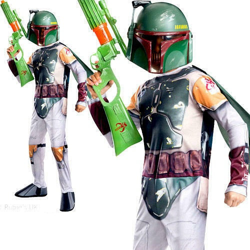 Star Wars Boba Fett Boys Fancy Dress Movie Book Character Childrens Kids Costume
