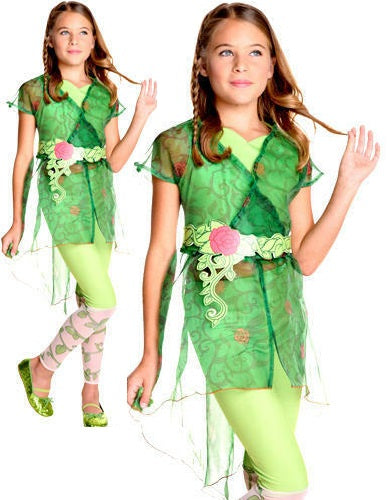 Deluxe Poison Ivy Girls Costume Superhero Kids Halloween Fancy Dress