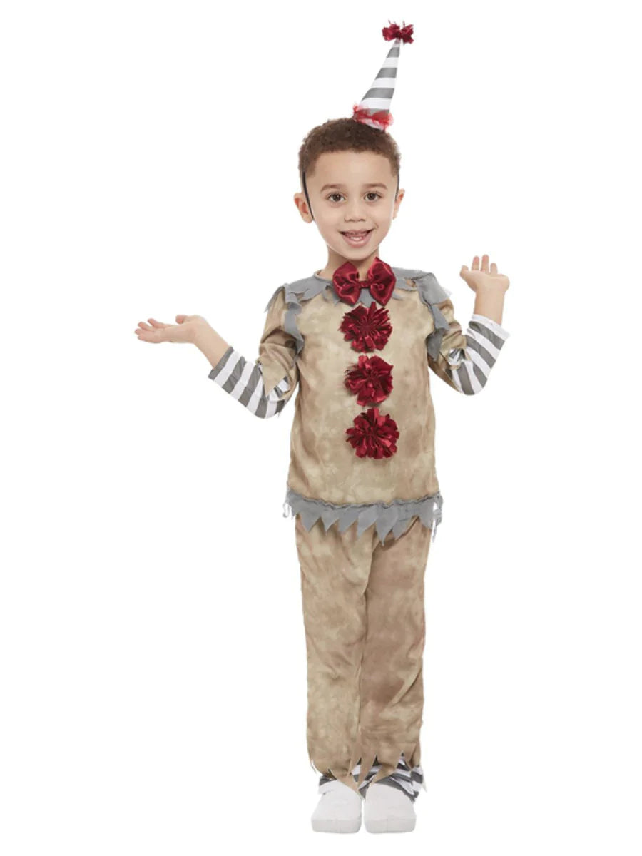 Toddler Vintage Clown Costume Halloween Scary Clown Kids Fancy Dress Age 1-4