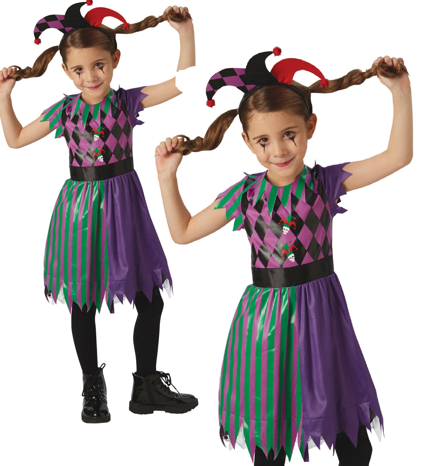 Harlequin Jester Girls Costume