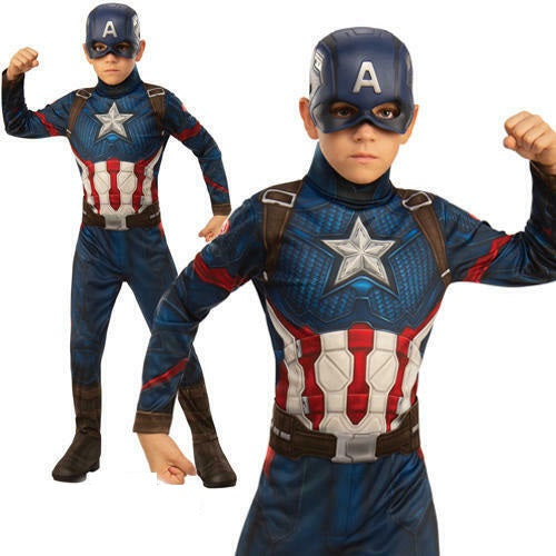 Captain America HS Boys Costume Marvel Avengers Endgame Kids Superhero