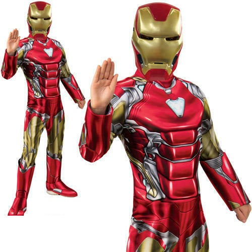 Iron Man Deluxe Boys Costume Marvel Superhero Fancy Dress + Mask