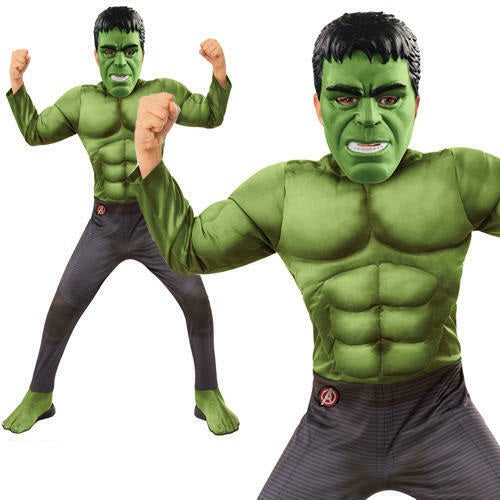 Deluxe Hulk Boys Costume Avengers 4 Marvel Fancy Dress Outfit Licensed