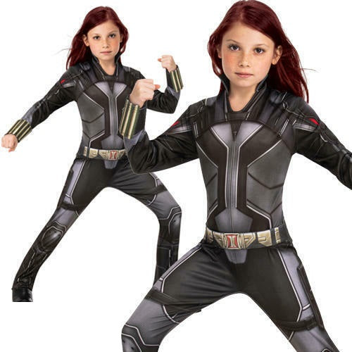 Girls Black Widow Fancy Dress Marvel Comic Book Superhero Kids Childs Costume