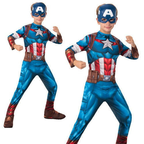 Boys Captain America Fancy Dress Marvel Avengers Book Day Superhero Costume