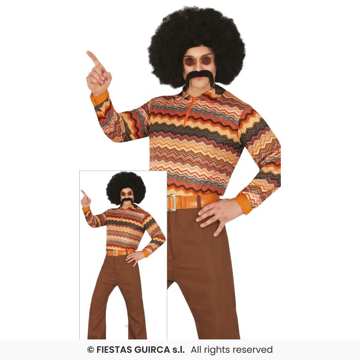 70s Disco Retro Suit Adults Fancy Dress Costume Mens Flared Trousers S-XL