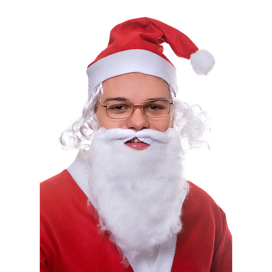 Santa Hat with Hair  beard & Glasses