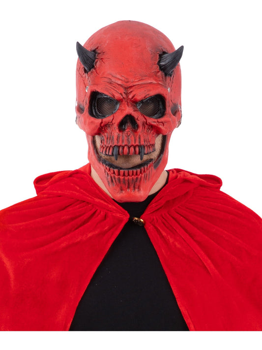 Red Devil Skull Latex Mask with Moving Mouth Halloween Fancy Dress Mask Mens Ladies