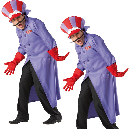 Dick Dastardly Mens Costume 80s Wacky Races Adults Fancy Dress Outfit