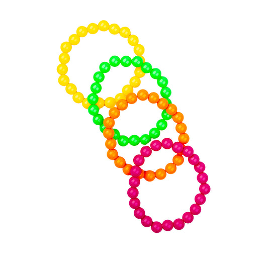 4pc Neon Bead Bracelets