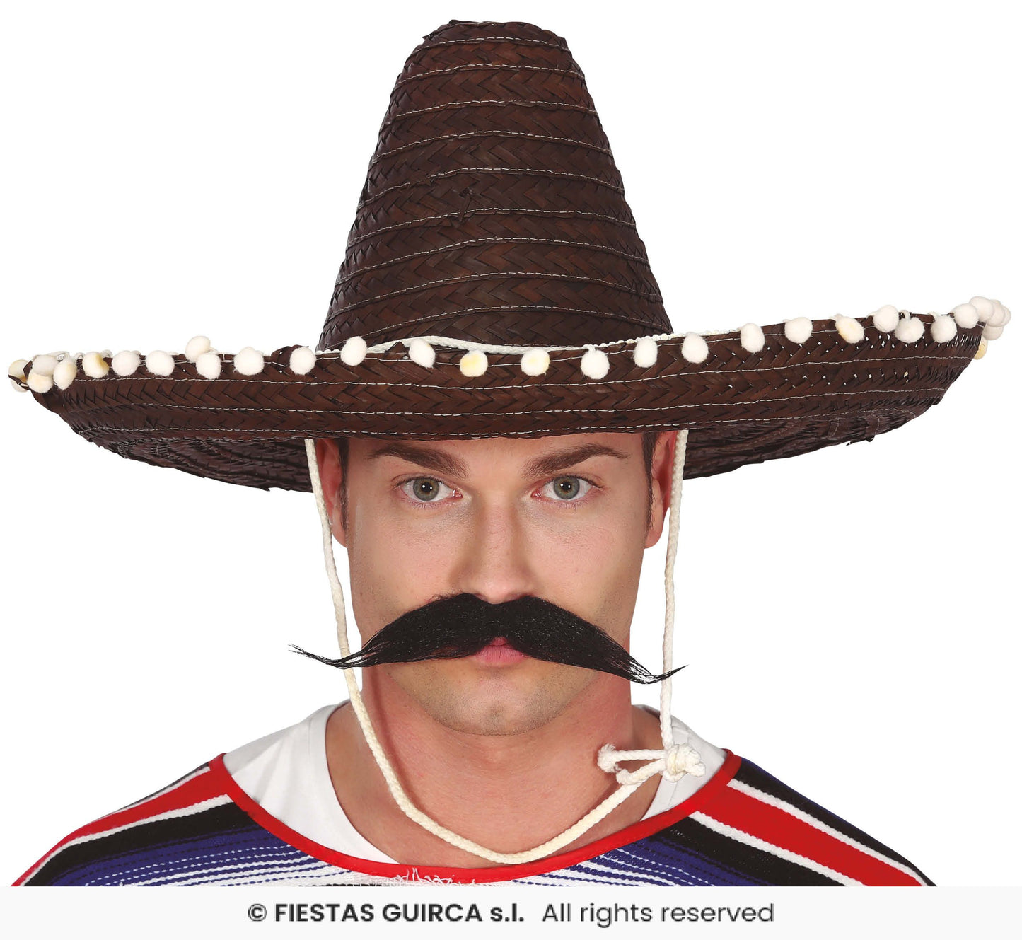 Mexican Straw Hat 50cm Sombrero Mens Ladies Fancy Dress Accessory Multi
