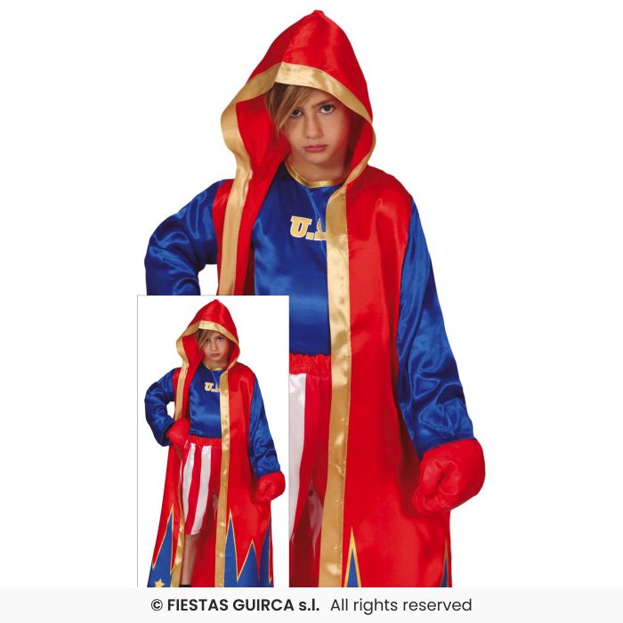 Boxer Costume Fighter Occupations Sporting Fancy Dress Outfit Kids Age 3-12