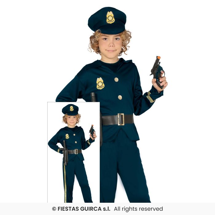 Boys Police Officer Occupations Fancy Dress Costume Kids Cop Outfit Age 3-12